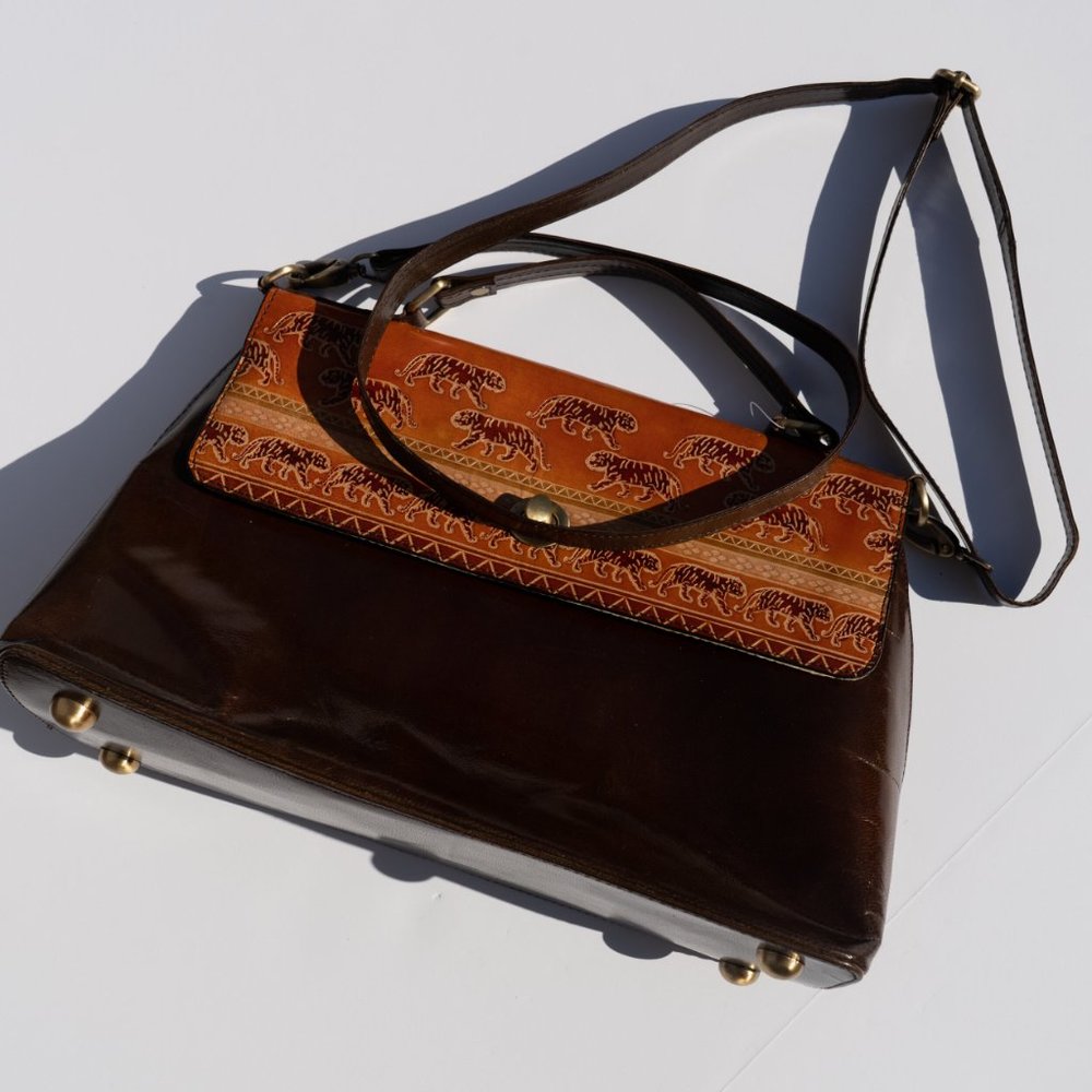 Vintage Handcrafted Genuine Leather Cross Body Purse